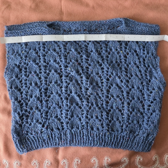 Blue Speckled Women's Crew Neck Sweater Handmade Soft Wool - Picture 11 of 16